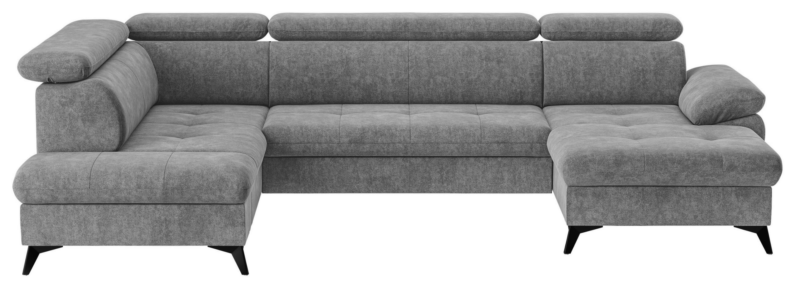 WOHNLANDSCHAFT in Grau - Dunkelgrau/Schwarz, Textil/Metall (207/324/166cm) - MID.YOU