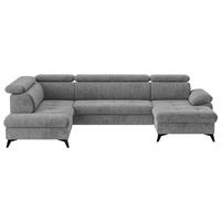 WOHNLANDSCHAFT in Grau  - Dunkelgrau/Schwarz, Textil/Metall (207/324/166cm) - MID.YOU