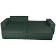 ECKSOFA Dunkelgrün Cord  - Dunkelgrün/Schwarz, KONVENTIONELL, Kunststoff/Textil (148/265cm) - Carryhome
