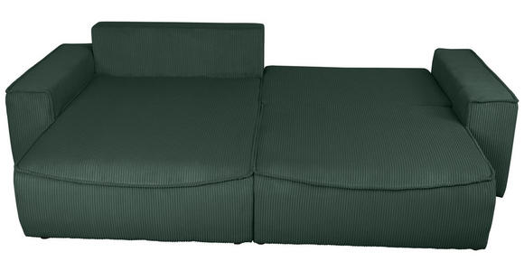 ECKSOFA Dunkelgrün Cord  - Dunkelgrün/Schwarz, KONVENTIONELL, Kunststoff/Textil (148/265cm) - Carryhome