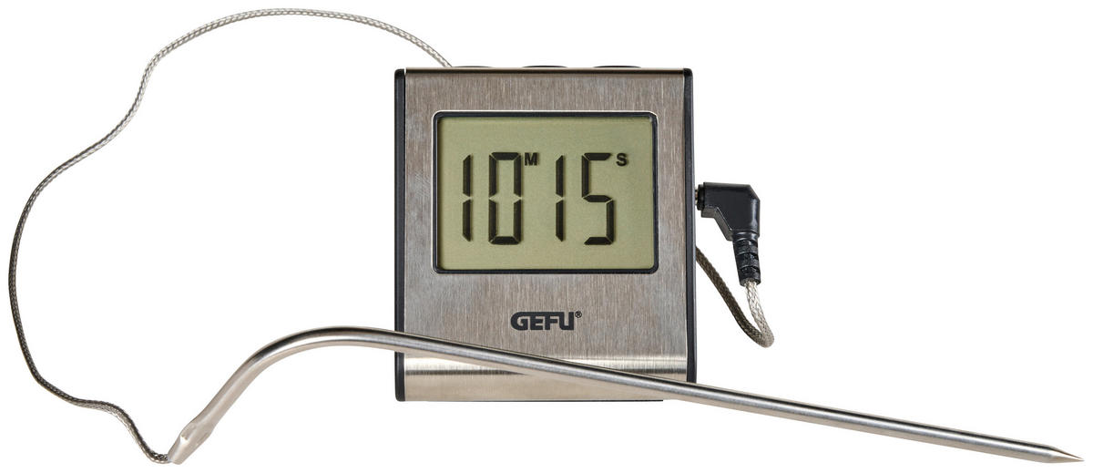 BRATENTHERMOMETER - Chromfarben/Schwarz, Basics, Kunststoff/Metall - Gefu