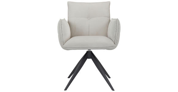 ARMLEHNSTUHL in Eisen Cord - Beige/Schwarz, Design, Textil/Metall (63,5/85/63,5cm) - Novel