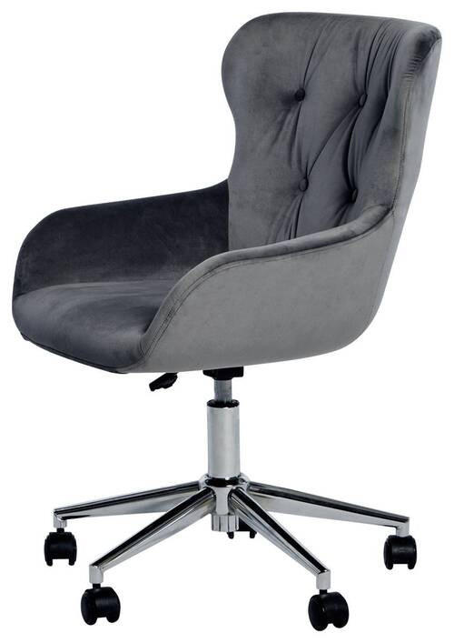 DREHSTUHL Samt Grau, Chromfarben  - Chromfarben/Grau, MODERN, Kunststoff/Textil (57/62/83-93cm) - Livetastic