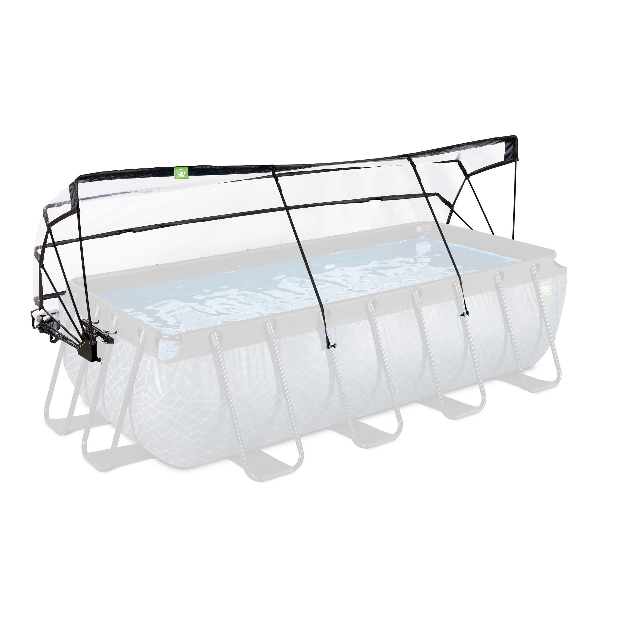 POOLDACH 200/400 cm  - Transparent, KONVENTIONELL, Kunststoff/Metall (200/400cm) - EXIT Toys