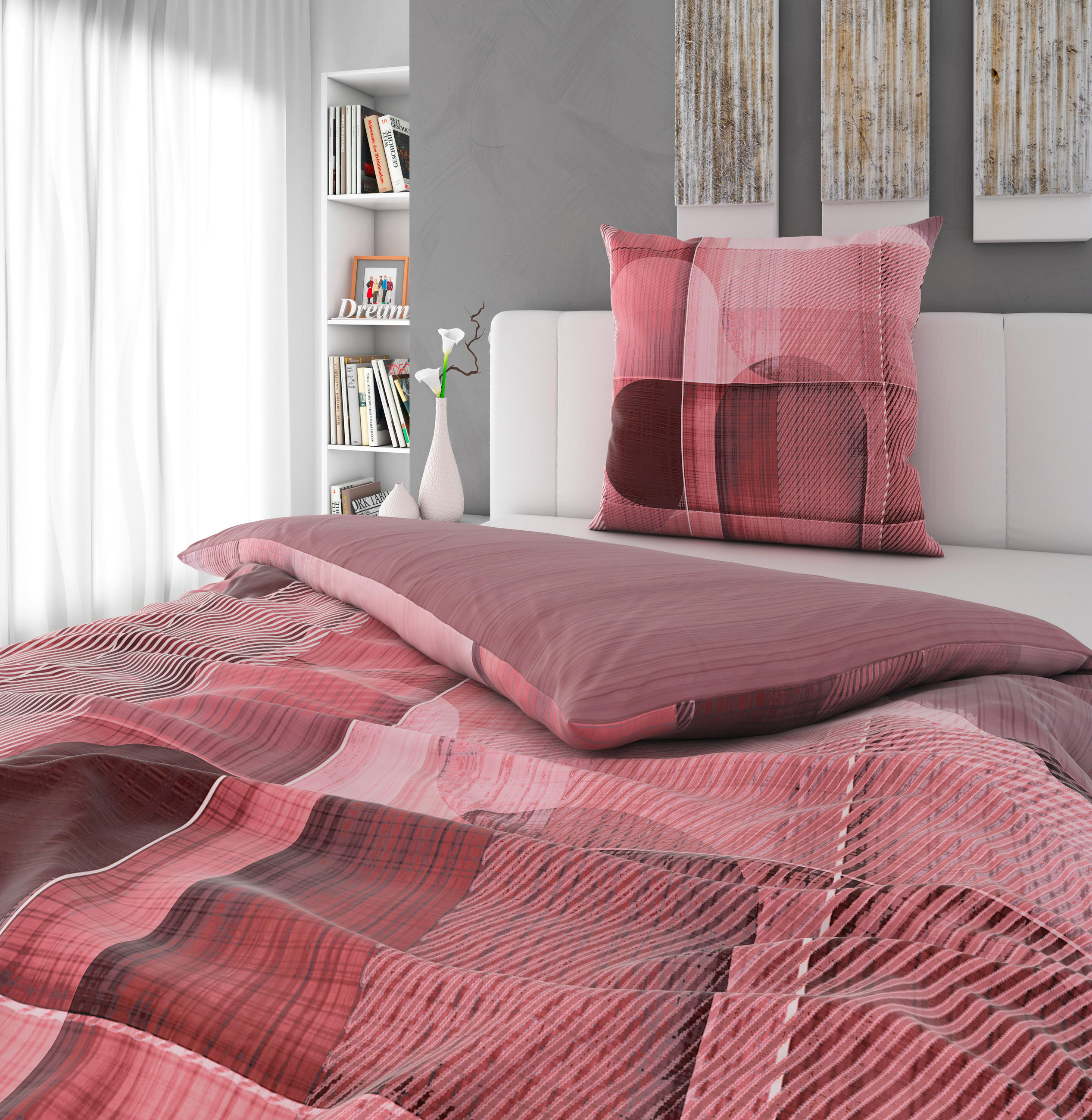 WENDEBETTWÄSCHE Satin 155/220 cm  - Mauve, Design, Textil (155/220cm) - Esposa