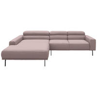 ECKSOFA Cord Rosa  - Schwarz/Rosa, Design, Textil/Metall (215-217/293cm) - Schöner Wohnen