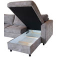ECKSOFA Braun Flachgewebe - Schwarz/Braun, KONVENTIONELL, Textil/Metall (252/162cm) - Carryhome