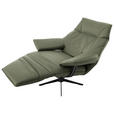 RELAXSESSEL in Leder Grün  - Beige/Schwarz, Design, Leder/Metall (92/79/82cm) - Dieter Knoll