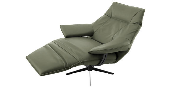 RELAXSESSEL in Leder Grün  - Beige/Schwarz, Design, Leder/Metall (92/79/82cm) - Dieter Knoll