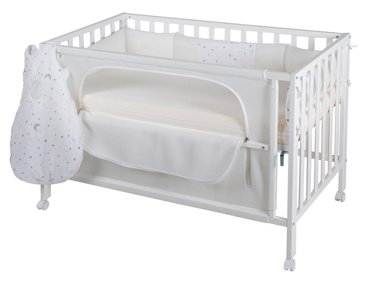 BEISTELLBETT roba Sternenzauber  - Weiß, Basics, Holzwerkstoff/Textil (66/79,5/126cm) - Roba