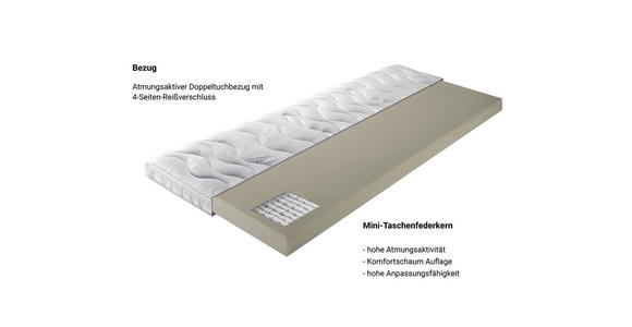 TOPPER 90/200 cm Höhe ca. 10 cm  - Weiß, KONVENTIONELL, Textil (90/200cm) - Novel