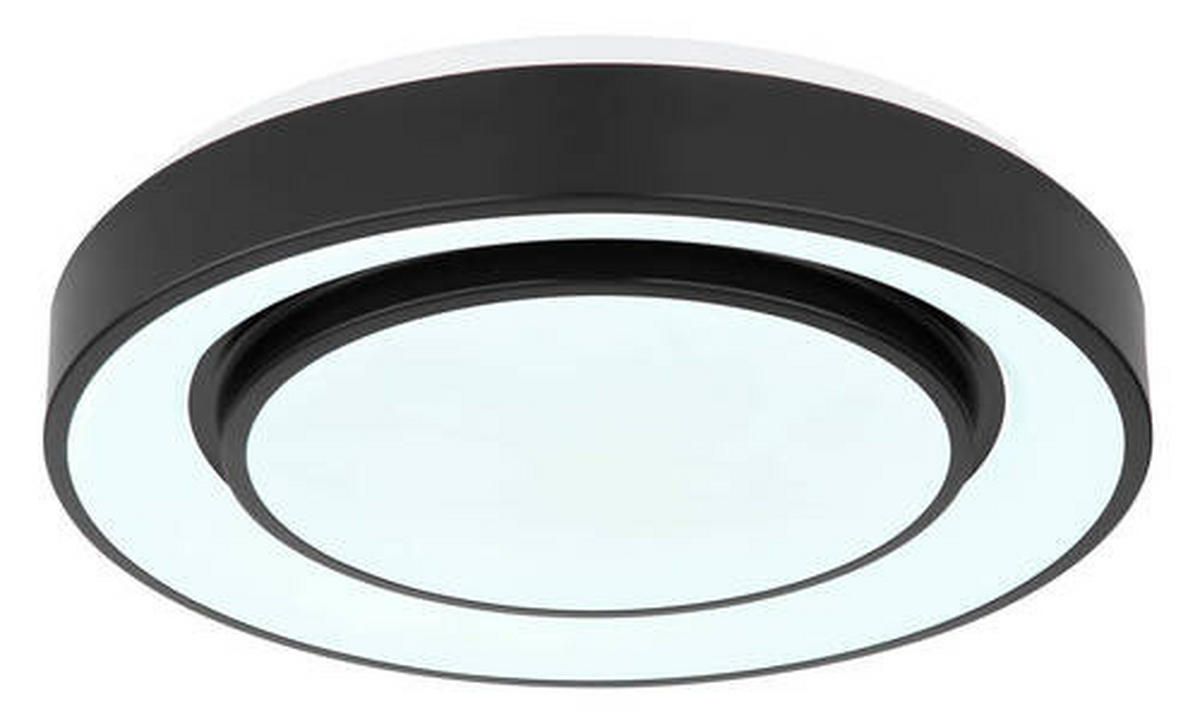 LED-DECKENLEUCHTE  38/7.5 cm    - Opal/Schwarz, Design, Kunststoff/Metall (38/7.5cm) - Globo