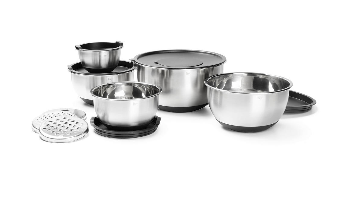 SET ZDJELA           - boje oplemenjenog čelika/crna, Basics, metal/plastika - Homeware Profession.