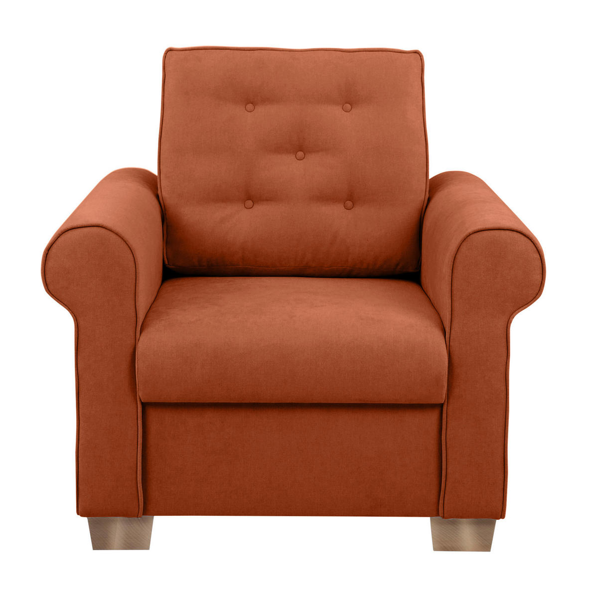 SESSEL in Terracotta  - Buchefarben/Terracotta, Design, Holz/Textil (93/89/82cm) - MID.YOU