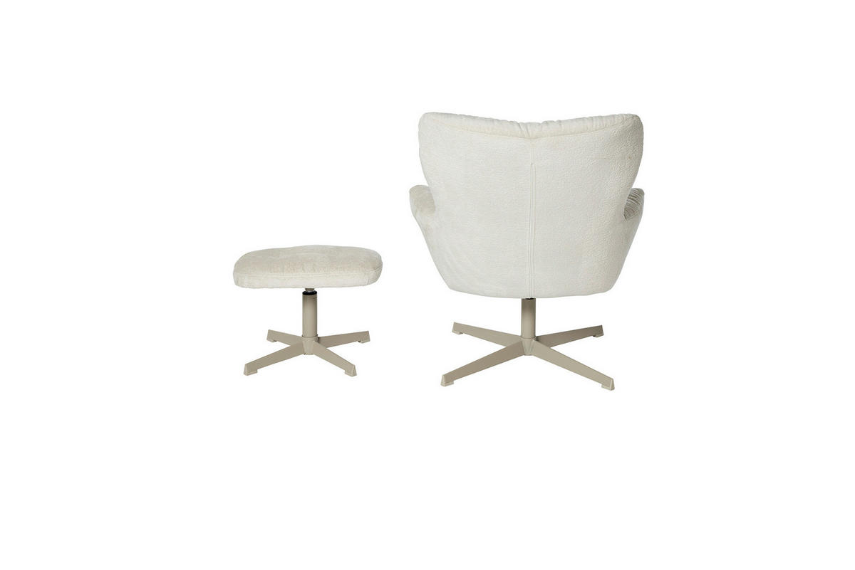 RELAXSESSELSET in Holz, Metall, Textil Creme  - Creme, MODERN, Holz/Textil (83/88/80cm) - MID.YOU