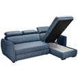 ECKSOFA Blau Flachgewebe - Blau/Schwarz, MODERN, Kunststoff/Textil (182/237cm) - Carryhome