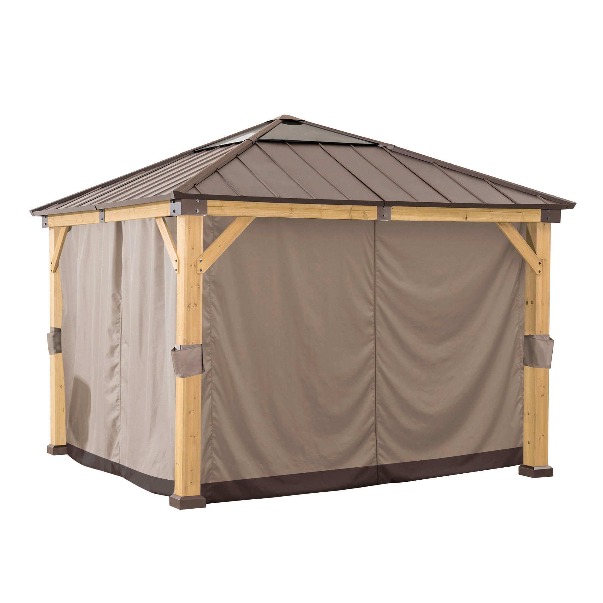 PAVILLON-SEITENTEIL   - Hellbraun, Basics, Textil (310/220cm)