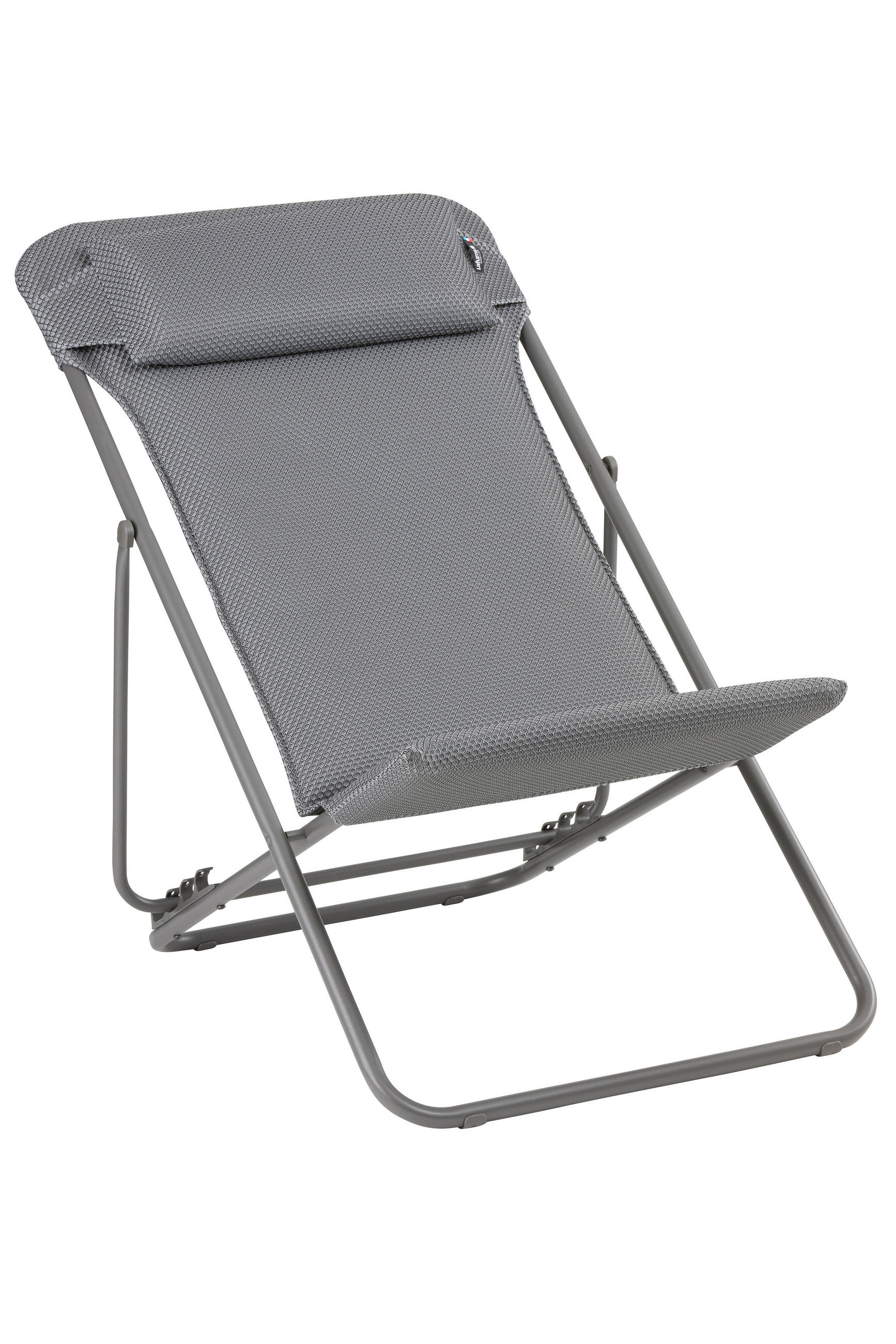 STRANDSTUHL Stahl Silberfarben, Titanfarben  - Silberfarben/Titanfarben, Basics, Textil/Metall (62/77-83/94cm) - Lafuma Mobilier