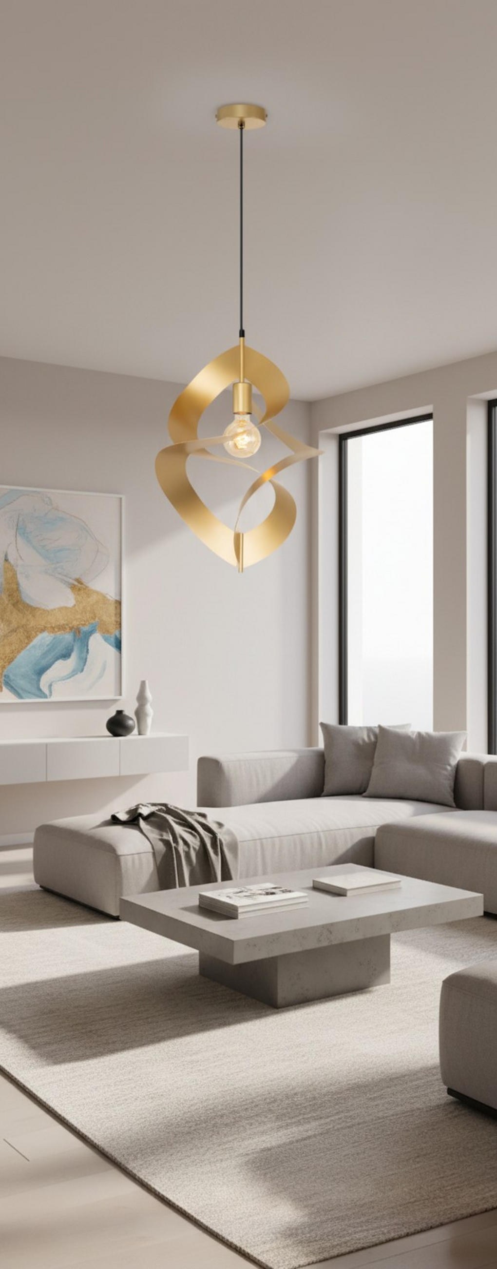 HÄNGELEUCHTE 35/120 cm   - Goldfarben, Design, Metall (35/120cm) - Collet's Monde