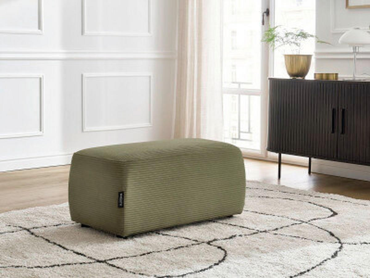 HOCKER ATILLA Cord Hellgrün  - Schwarz/Hellgrün, MODERN, Kunststoff/Textil (92/44/48cm)