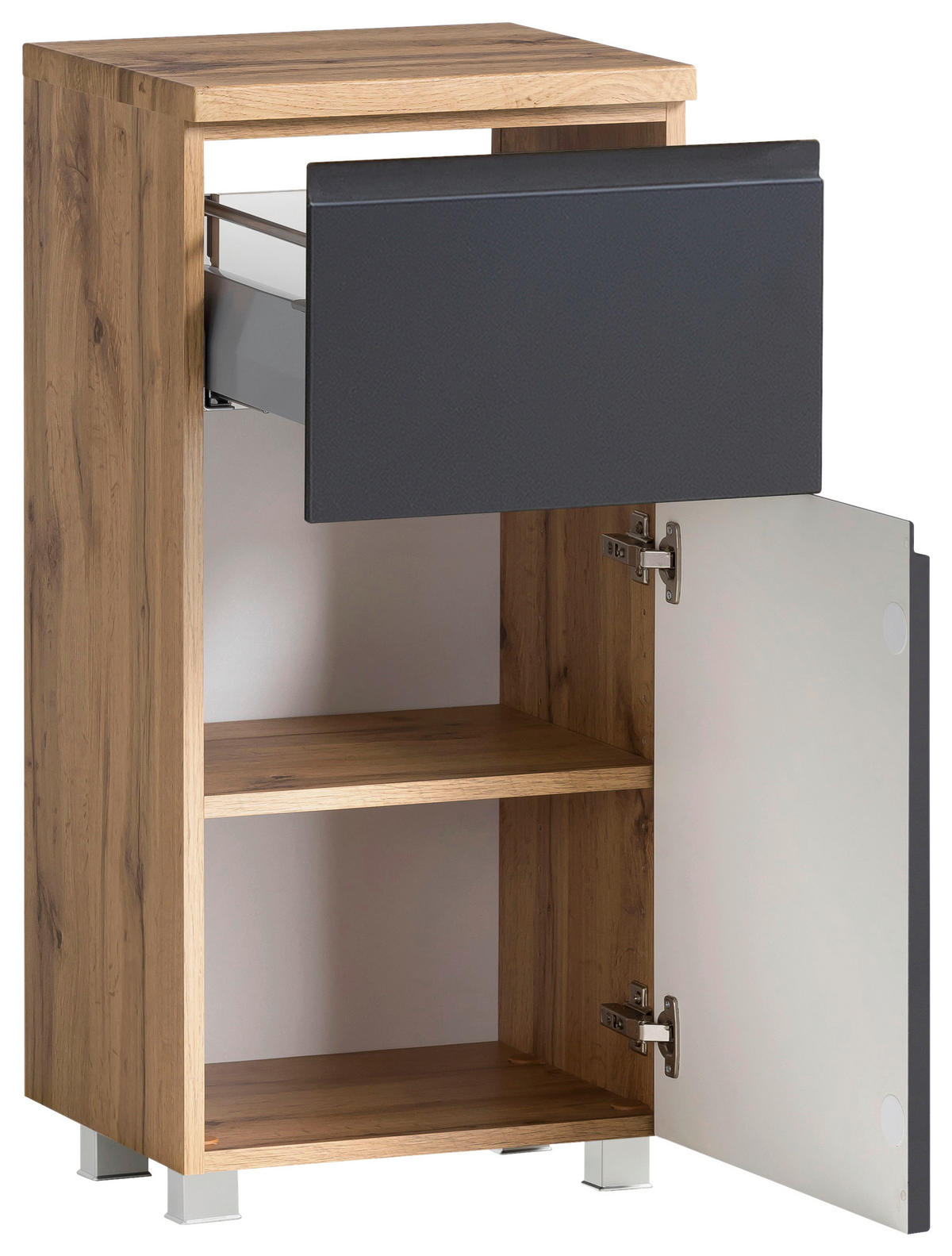 UNTERSCHRANK 40/79/35 cm   - Eiche Wotan/Grau, MODERN, Holzwerkstoff (40/79/35cm) - Held