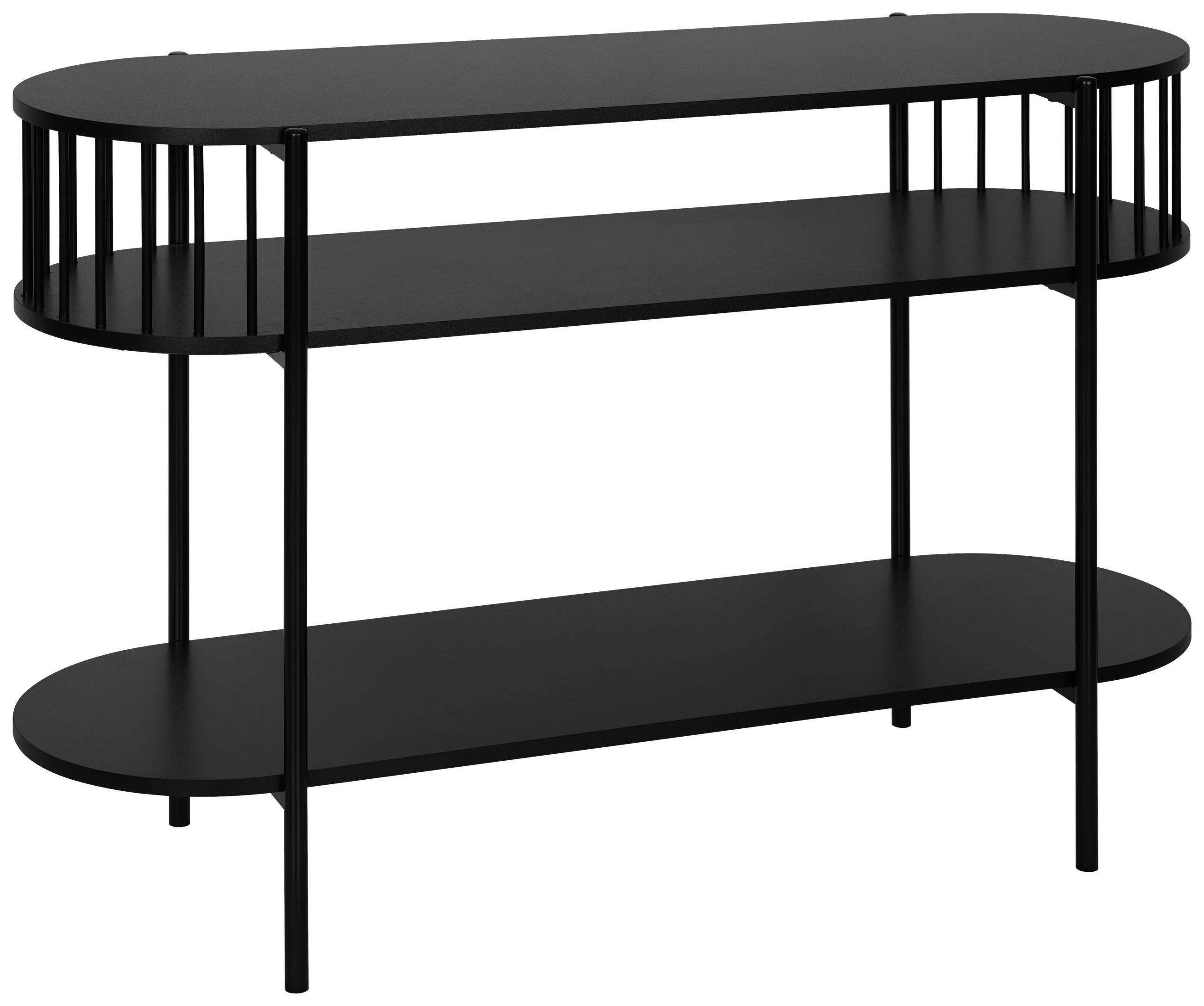 E-shop Xora KONZOLOVÝ STOLÍK, čierna, kov, kompozitné drevo, 110/39/76 cm