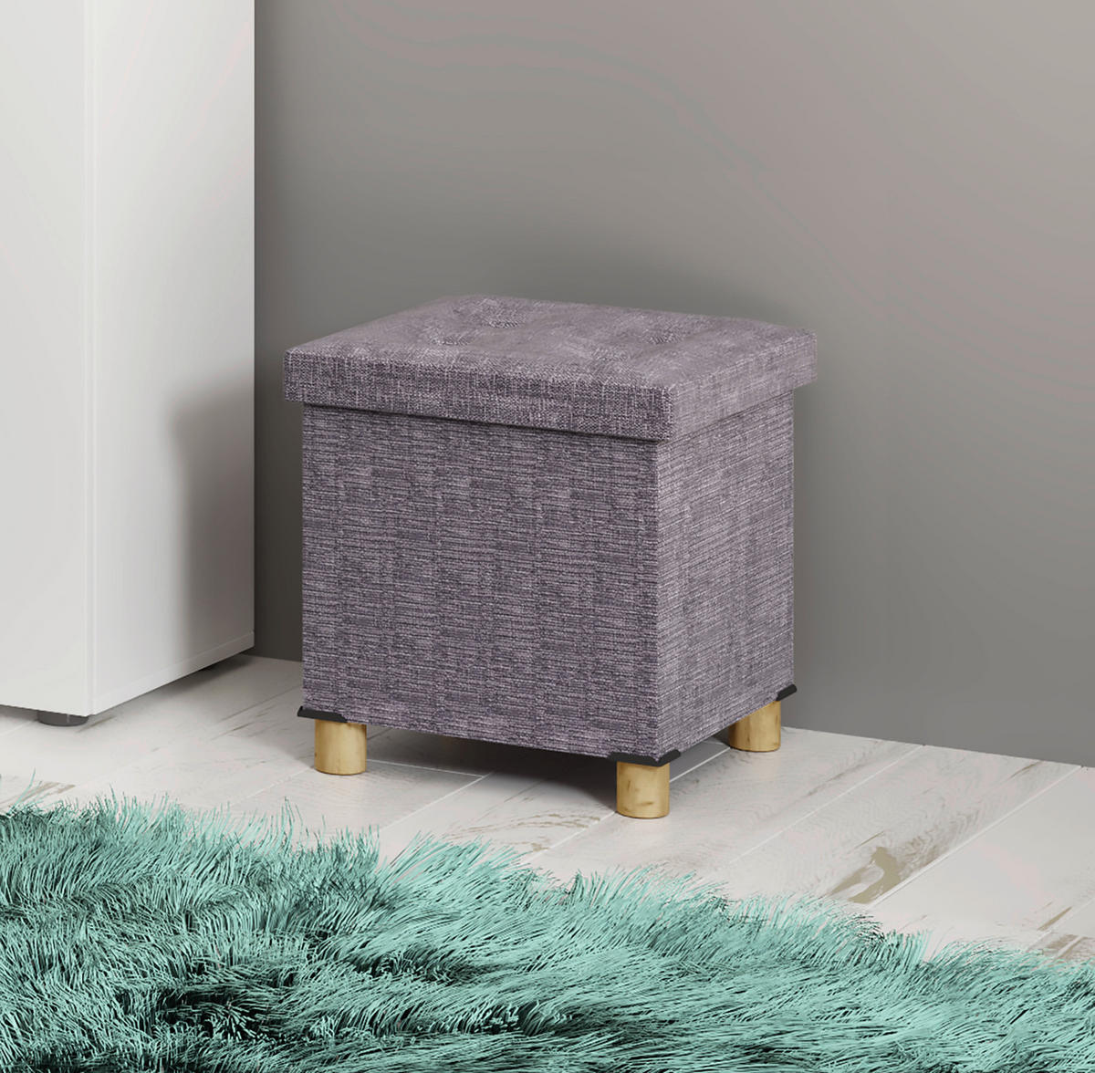 SITZBOX in Textil Hellgrau  - Hellgrau/Braun, Modern, Holzwerkstoff/Textil (38/40/38cm) - MID.YOU