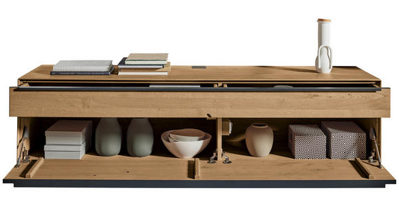 LOWBOARD Kastanienfarben  182/47,1/47,1 cm  - Kastanienfarben/Anthrazit, Natur, Holz/Metall (182/47,1/47,1cm) - Valnatura