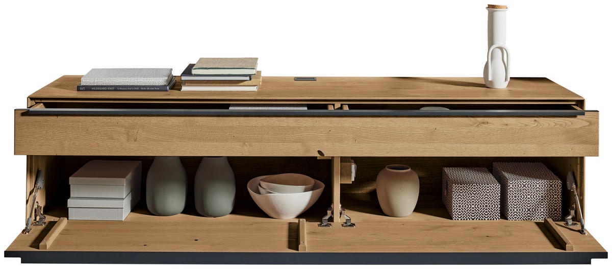 LOWBOARD Kastanienfarben  182/47,1/47,1 cm  - Kastanienfarben/Anthrazit, Natur, Holz/Metall (182/47,1/47,1cm) - Valnatura