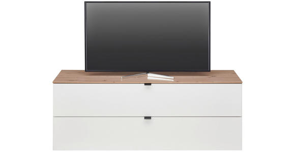 TV-ELEMENT Weiß, Eiche Artisan  - Schwarz/Weiß, MODERN, Holzwerkstoff/Metall (140/62/44cm) - Hom`in