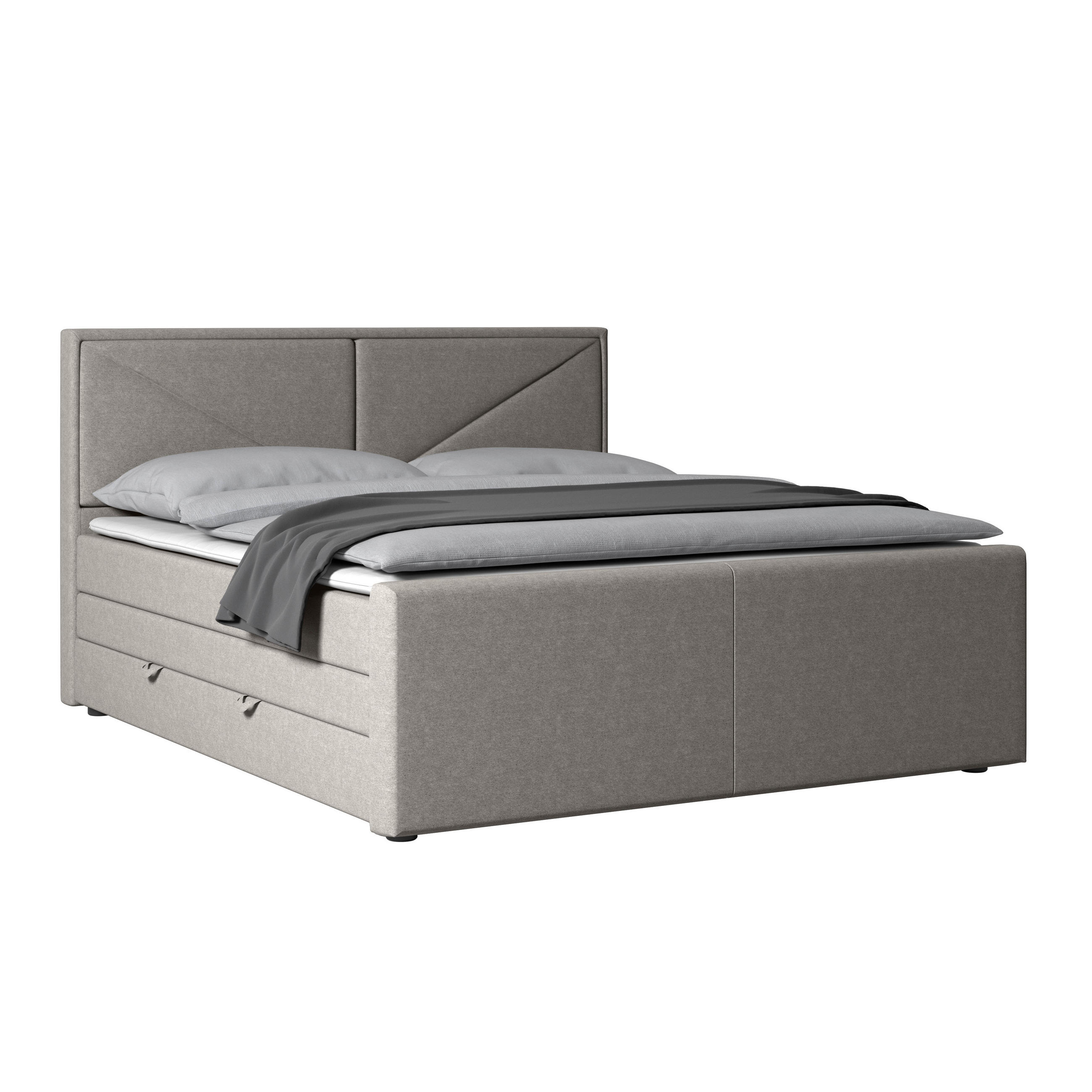 BOXSPRINGBETT 180/200 cm  in Silberfarben  - Silberfarben/Schwarz, MODERN, Karton/Holzwerkstoff (180/200cm) - MID.YOU