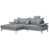 ECKSOFA PRATO Grau Webstoff  - Schwarz/Grau, MODERN, Textil/Metall (176/292cm) - MID.YOU
