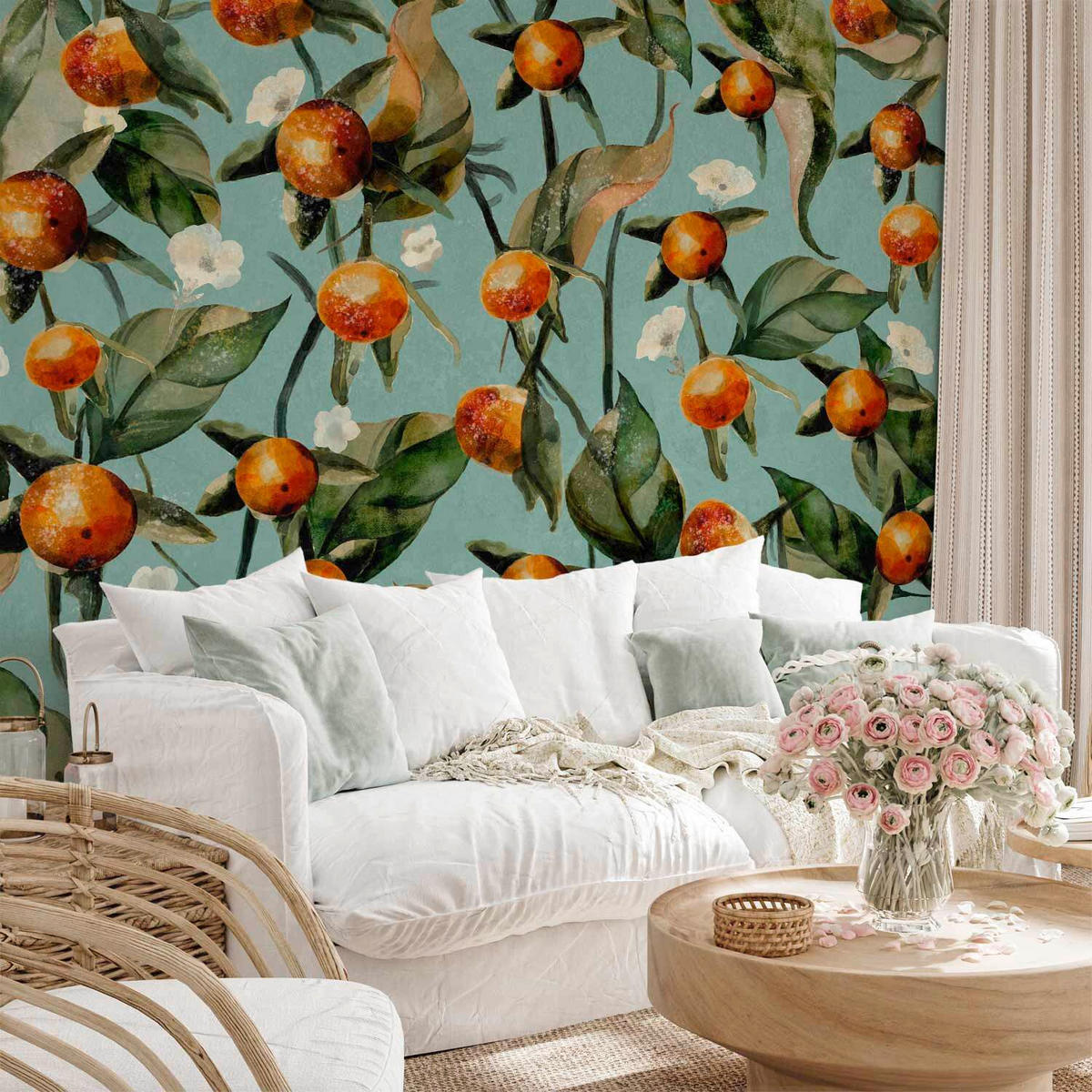 FOTOTAPETE  - Orange/Grün, LIFESTYLE, Textil (100/70cm) - artgeist