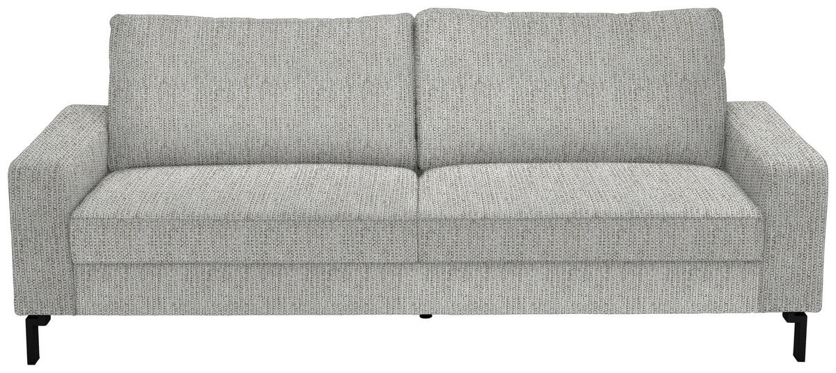 3-SITZER-SOFA in Flachgewebe Silberfarben  - Silberfarben/Schwarz, Design, Textil/Metall (218/86/97cm) - Hom`in