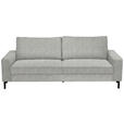 3-SITZER-SOFA in Flachgewebe Silberfarben - Silberfarben/Schwarz, Design, Textil/Metall (218/86/97cm) - Hom`in