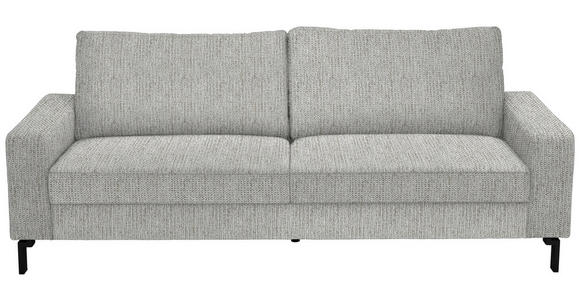 3-SITZER-SOFA in Flachgewebe Silberfarben - Silberfarben/Schwarz, Design, Textil/Metall (218/86/97cm) - Hom`in
