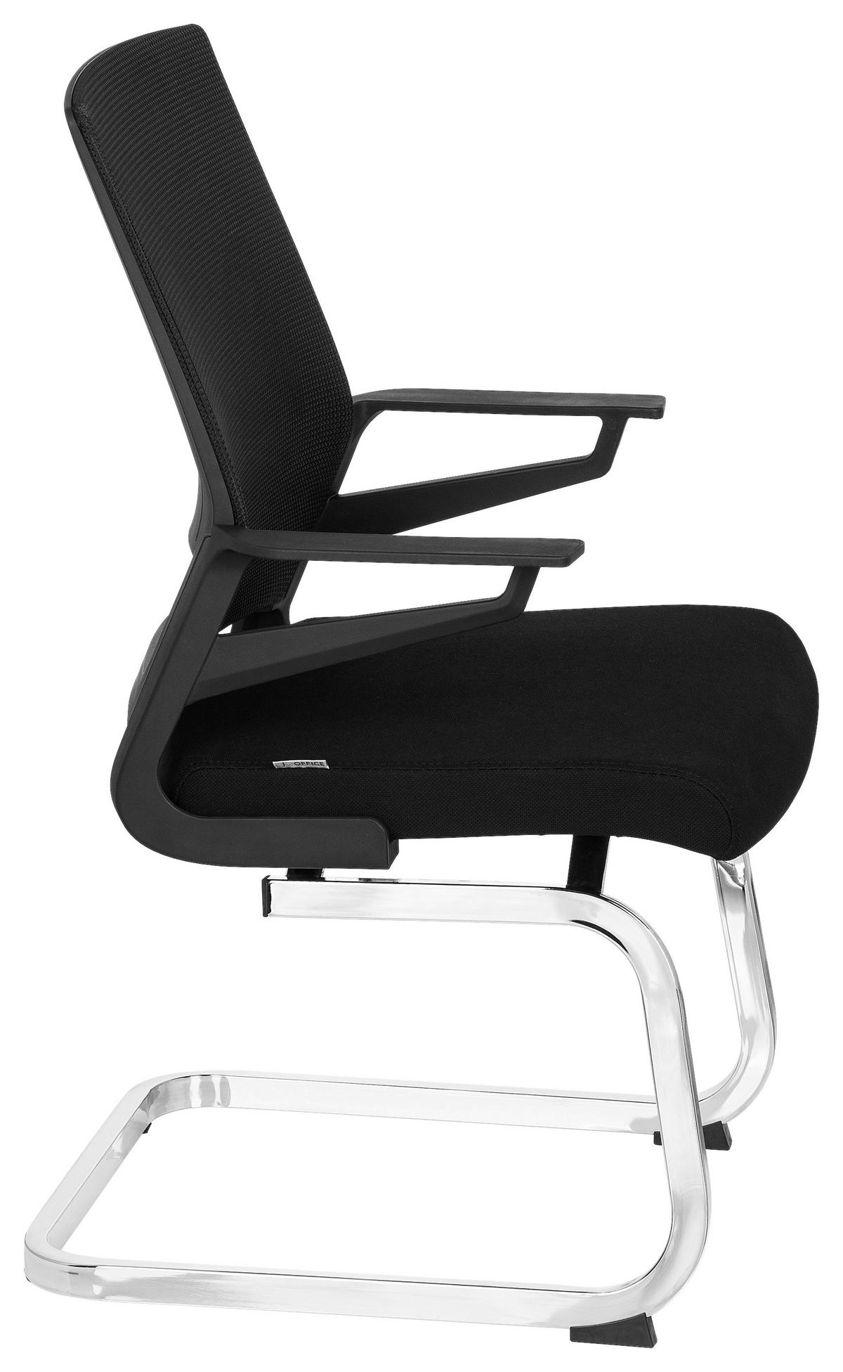 BESUCHERSTUHL Schwarz  - Chromfarben/Schwarz, MODERN, Kunststoff/Textil (59/95/54cm) - MID.YOU