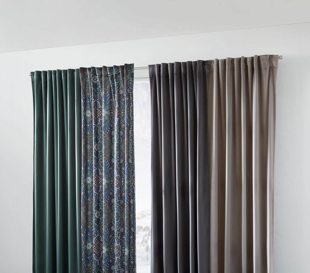 Grau bestellen in Samt-Oberfläche Vorhang mit