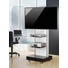 TV-RACK Melamin Schwarz, Silberfarben - Silberfarben/Schwarz, KONVENTIONELL, Metall (70/168/65cm)