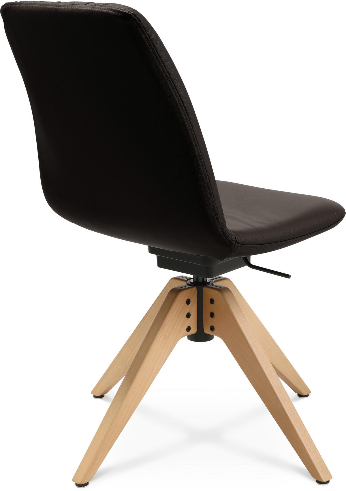 STUHL  in Echtleder pigmentiert Holz, Leder  - Eichefarben/Beige, Design, Leder/Holz (46/82,5-85,25/55cm) - Johann Jakob