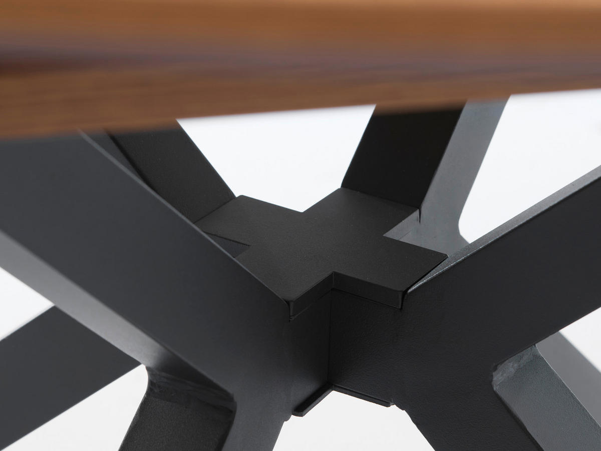 ESSTISCH in Holzwerkstoff 120/120/75 cm  - Eichefarben/Schwarz, MODERN, Holzwerkstoff/Metall (120/120/75cm) - Livetastic