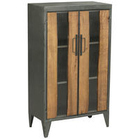 SCHUHSCHRANK Tanne massiv Naturfarben, Schwarz  - Schwarz/Naturfarben, KONVENTIONELL, Glas/Holz (64/110/33cm) - Livetastic
