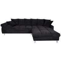 ECKSOFA Schwarz Webstoff  - Chromfarben/Schwarz, Design, Textil/Metall (337/228cm) - Carryhome