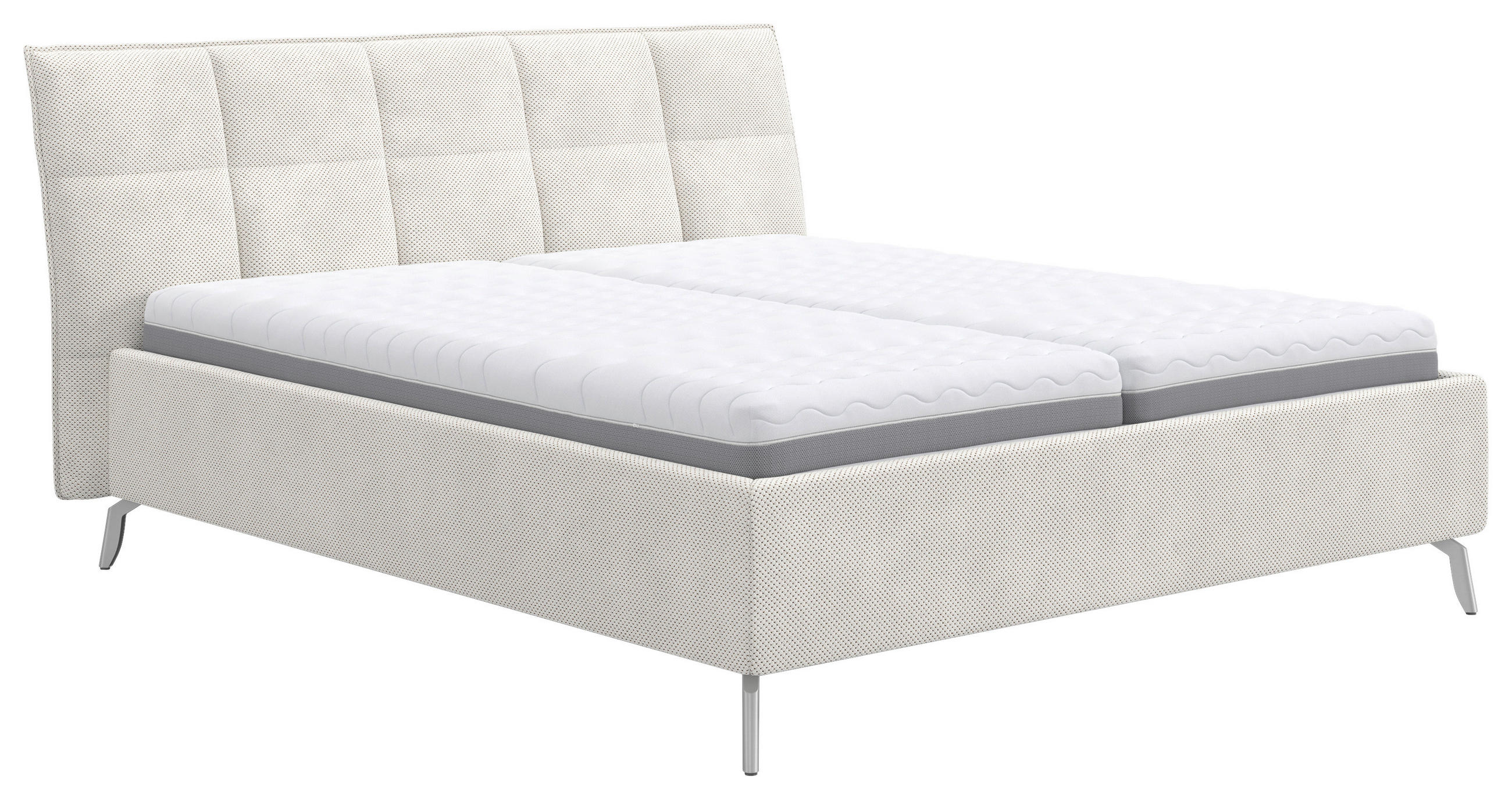 ČALÚNENÁ POSTEĽ, 180/200 cm, krémová - farba buka/krémová, Basics, kompozitné drevo/textil (180/200cm) - Welnova