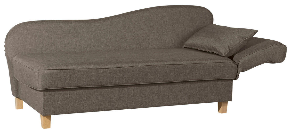 RÉCAMIERE Sahara Flachgewebe  - Hellbraun/Buchefarben, Design, Holz/Textil (190/82/88cm) - Max Winzer