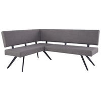 ECKBANK 150/190 cm  in Hellgrau  - Hellgrau/Schwarz, KONVENTIONELL, Textil/Metall (150/190cm) - MID.YOU