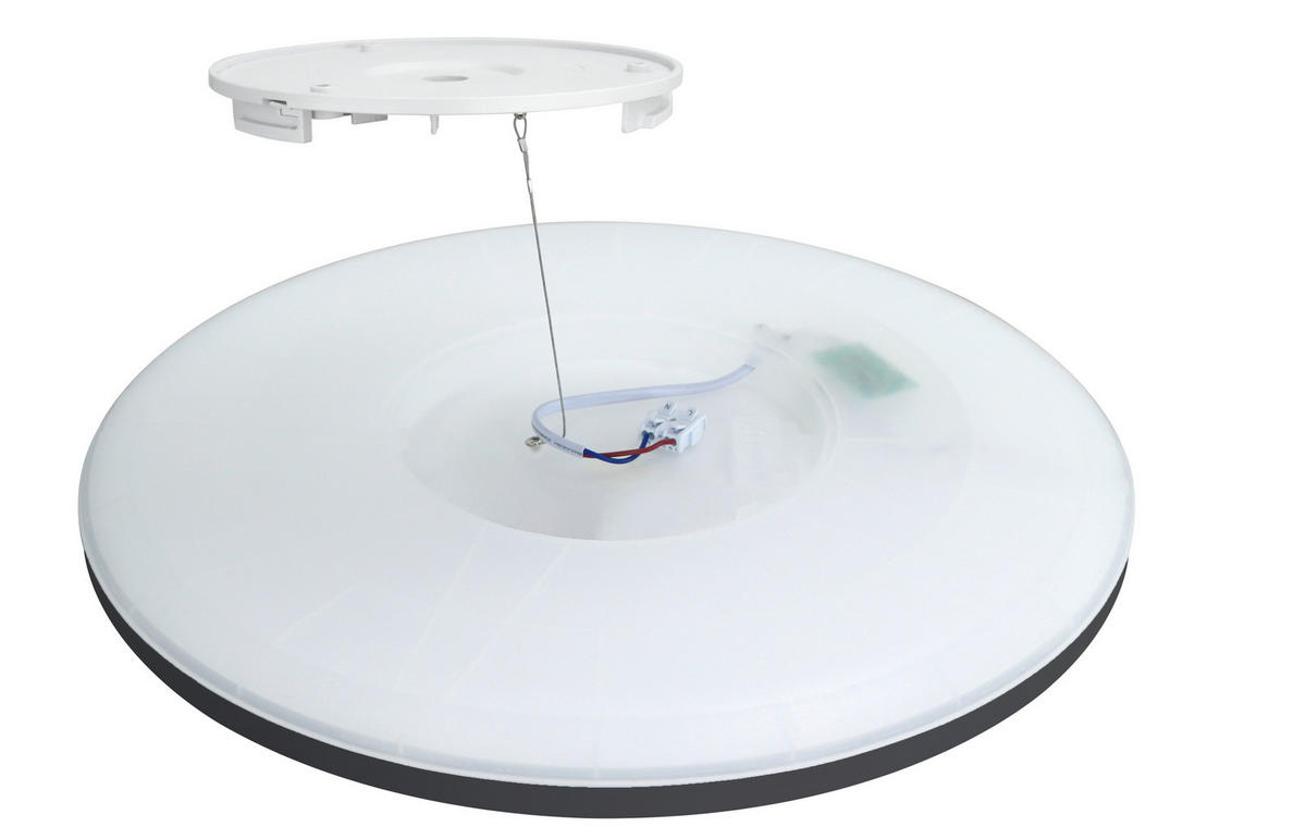LED-DECKENLEUCHTE TWICE RGB 42/2,9 cm  - Schwarz, Design, Kunststoff (42/2,9cm)
