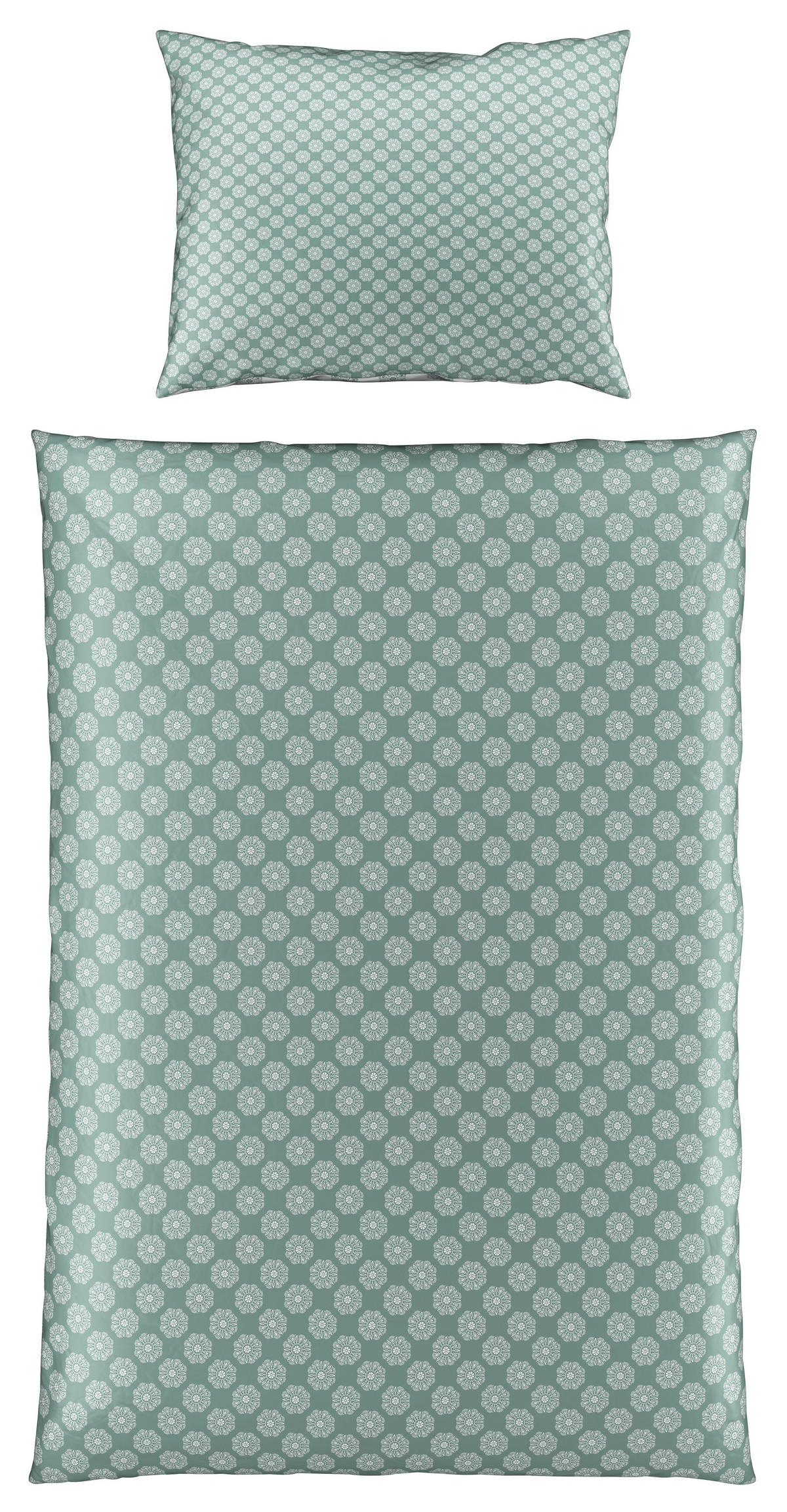 BETTWÄSCHESET Wycom Satin 160/210 cm  50 cm/70 cm  - Grün, Konventionell, Textil (160/210cm) - Esposa