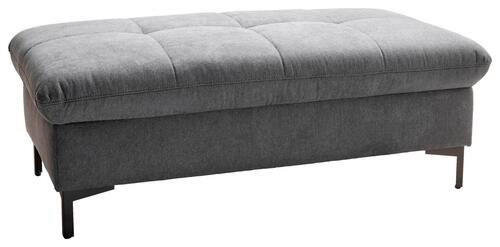 HOCKER Chenille Grau  - Schwarz/Grau, Design, Textil (124/46/68cm) - Xora