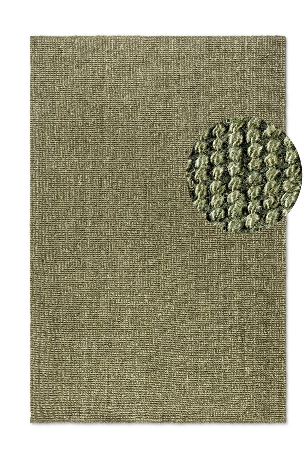 JUTETEPPICH 80/150 cm Bouclé Olivgrün  - Olivgrün, Basics, Textil (80/150cm)